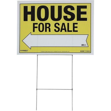 SUNBURST SYSTEMS Sign House For Sale 22 in x 32 in Corrugated Plastic with Step Stake 3830